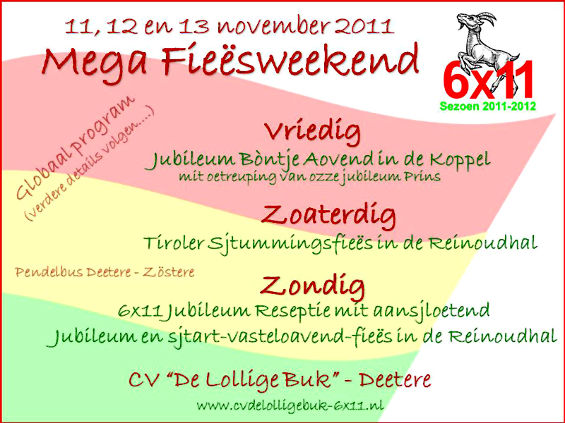 Programma 6 x 11 jarigbestaan