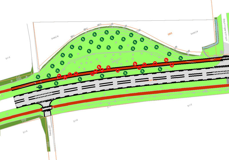 Fietspad bij voormalig tankstation