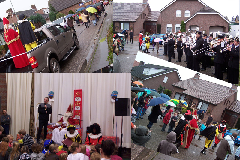 Sint wordt afgehaald bij ingang dorp aan begin kerkstraat nabij de maaseikerweg