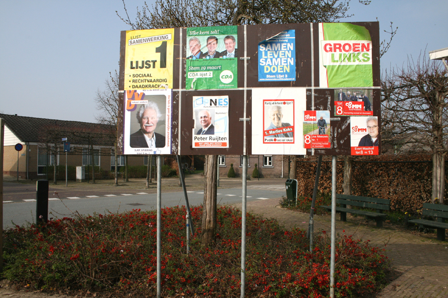 Verkiezingsbord in Deetere